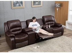 Кожаное кресло с откидывающейся спинкой и консолью для хранения, кресло с откидывающейся спинкой, кресло с откидывающейся спинкой, Электрическое Кресло