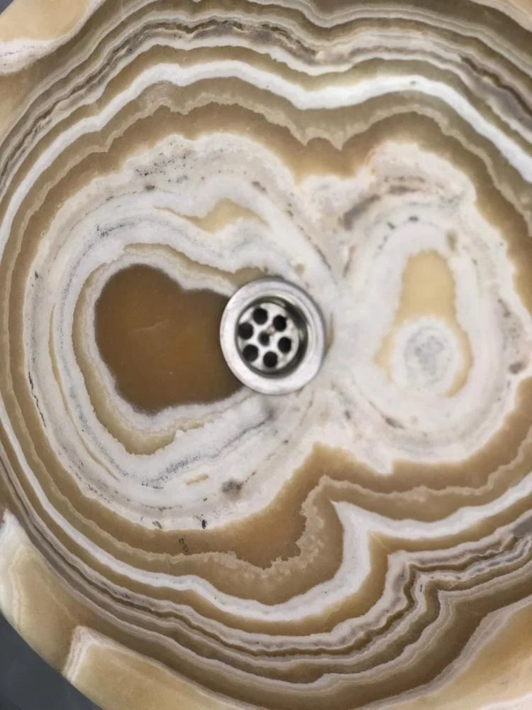 onix yellow bathroom marble wash basin