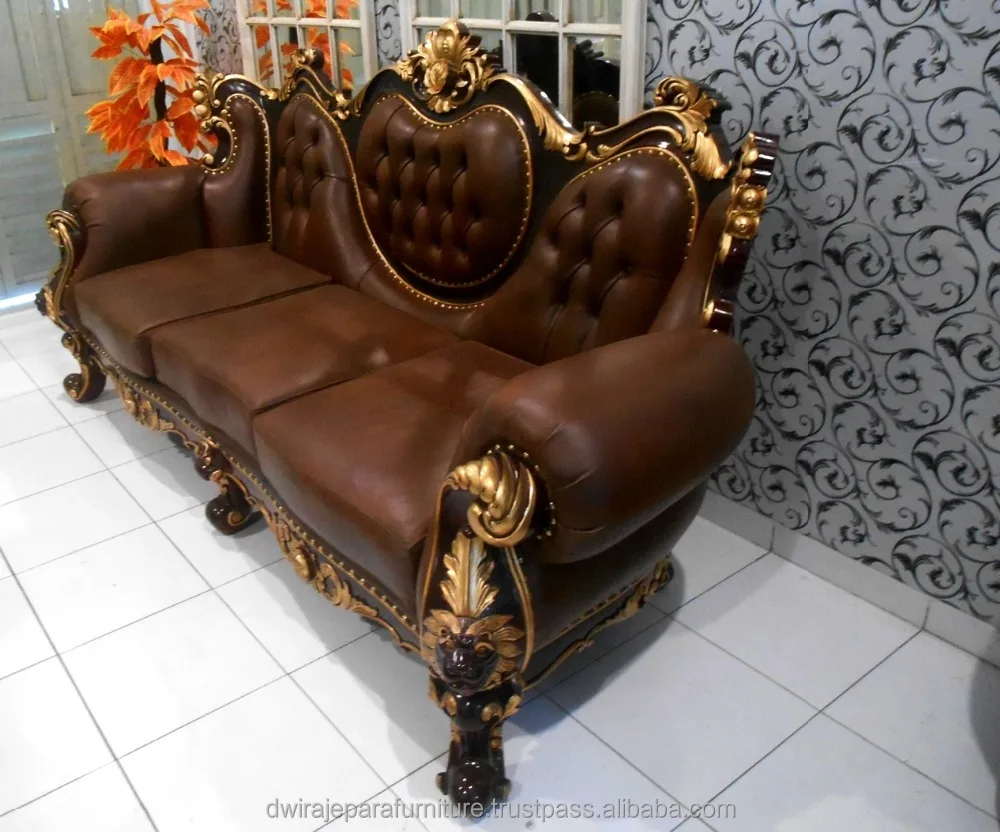 
Ready Stocks Mahogany Furniture Heavy Carved Three Seat Sofa of Living Room 