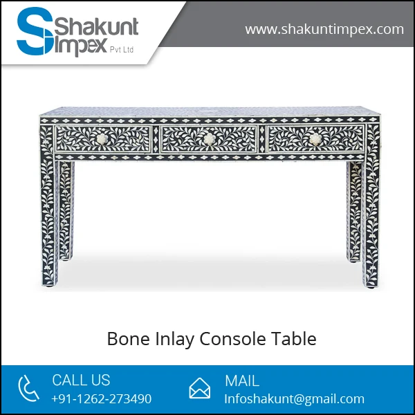 
Premium Finish High Quality Bone Inlay Console Table 