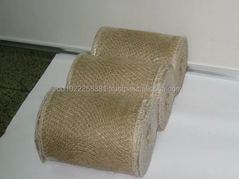 Natural Color Jute or Burlap Ribon from Bangladesh