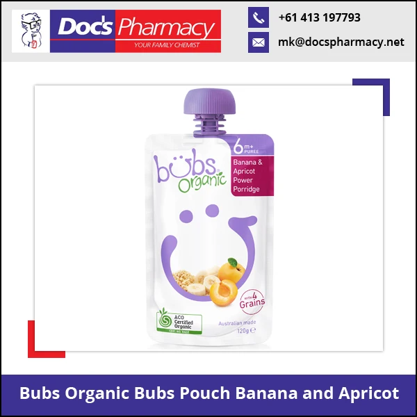 
Bubs Organic Banana Apricot Porridge Ready To Serve Baby Food 