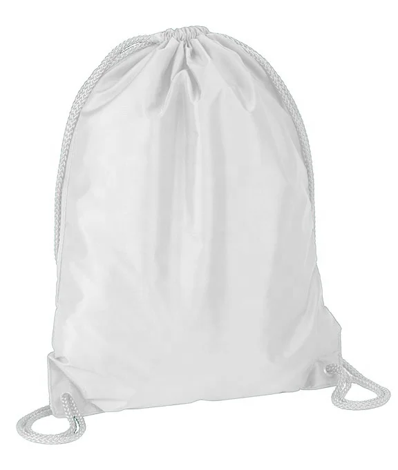 high quality promotion company logo custom gym backpack 210D polyester drawstring draw string bag