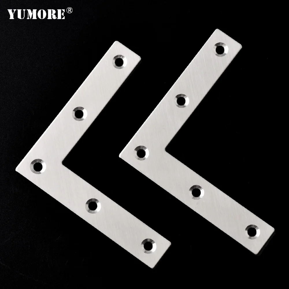 Fashion heavy duty iron stainless steel two holes wall stands structural angled table leg L brackets