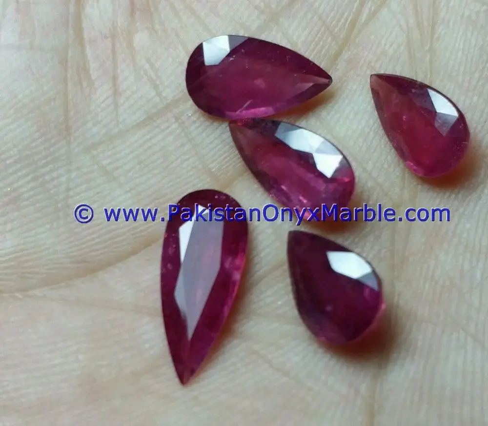 Heat-Treated Afghan ruby faceted cut stones shapes