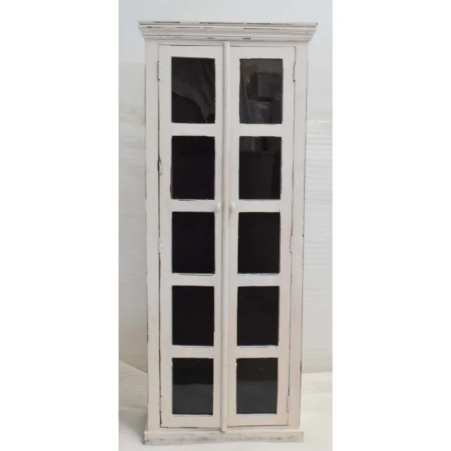 Classic European Scandinavian Style Trends  Solid Wood Glass Doors Display Showcase Storage Whitewash Color Wardrobe Cabinet