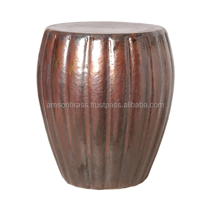 Shiny Golden Hammered Metal Bar Stool