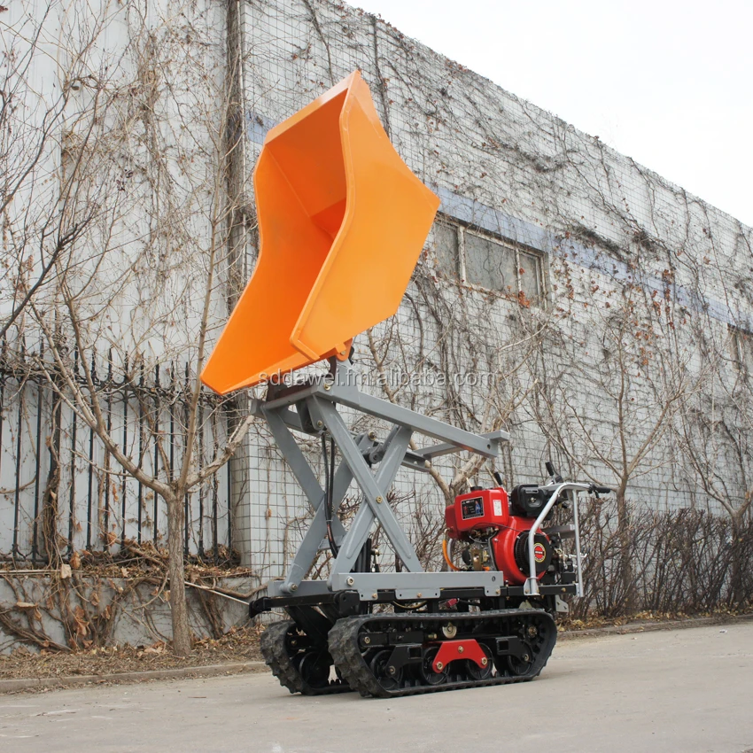 Factory Supply Small  Crawler Type Truck Dumper with lift container  Hydraulic Scissor lifter