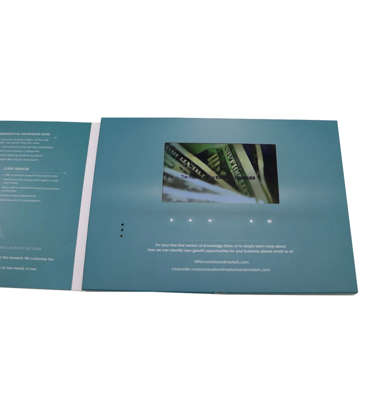 custom designs digital 7 inch videobook lcd tft screen lcd video postcard