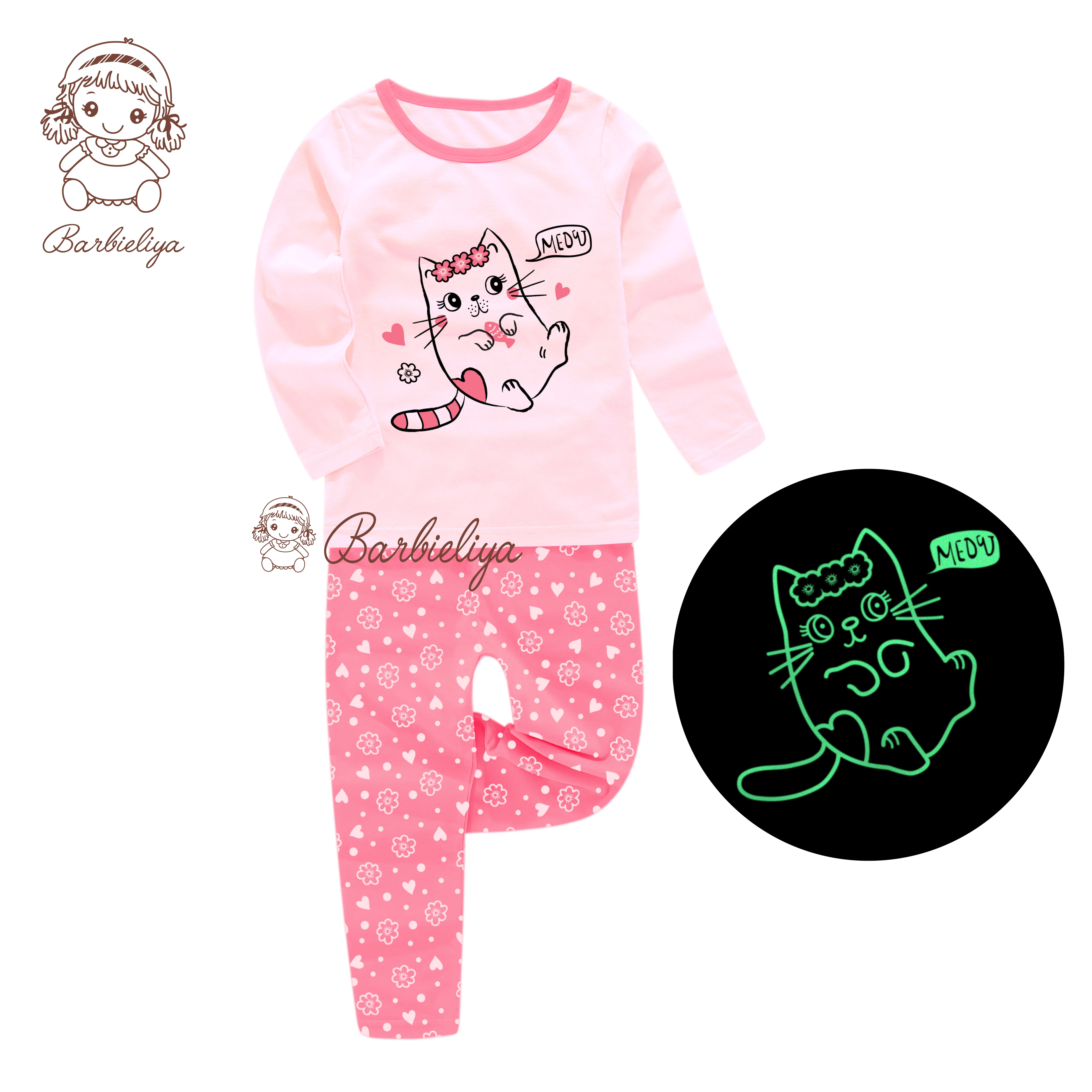 
boy girl pure cotton unicorn nightwear glow in the dark baby sleep suit china children sleepwear wholesale pyjamas kids pajamas 