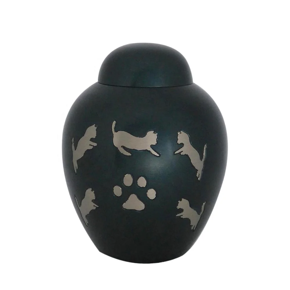 Slate Black Dome Top Cremation Pet Urn for Ashes unique pet urns  Stainless Steel Pet Cremation Urn or Animal Crematory Gifts