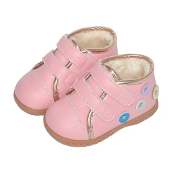 genuine leather waterproof toddler girl warm fur winter ankle boots