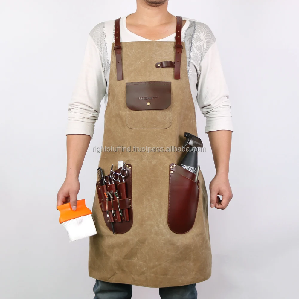 Кожаный фартук для парикмахера-кухня-рабочая одежда-фартук шеф-повара/Красивые кожаные фартуки