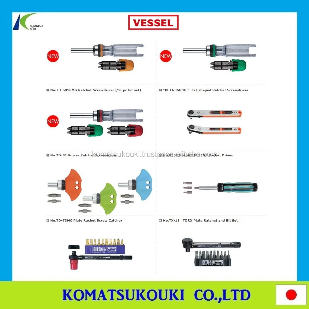 Professional and high quality Japan VESSEL screwdriver with Injection Handle S/D