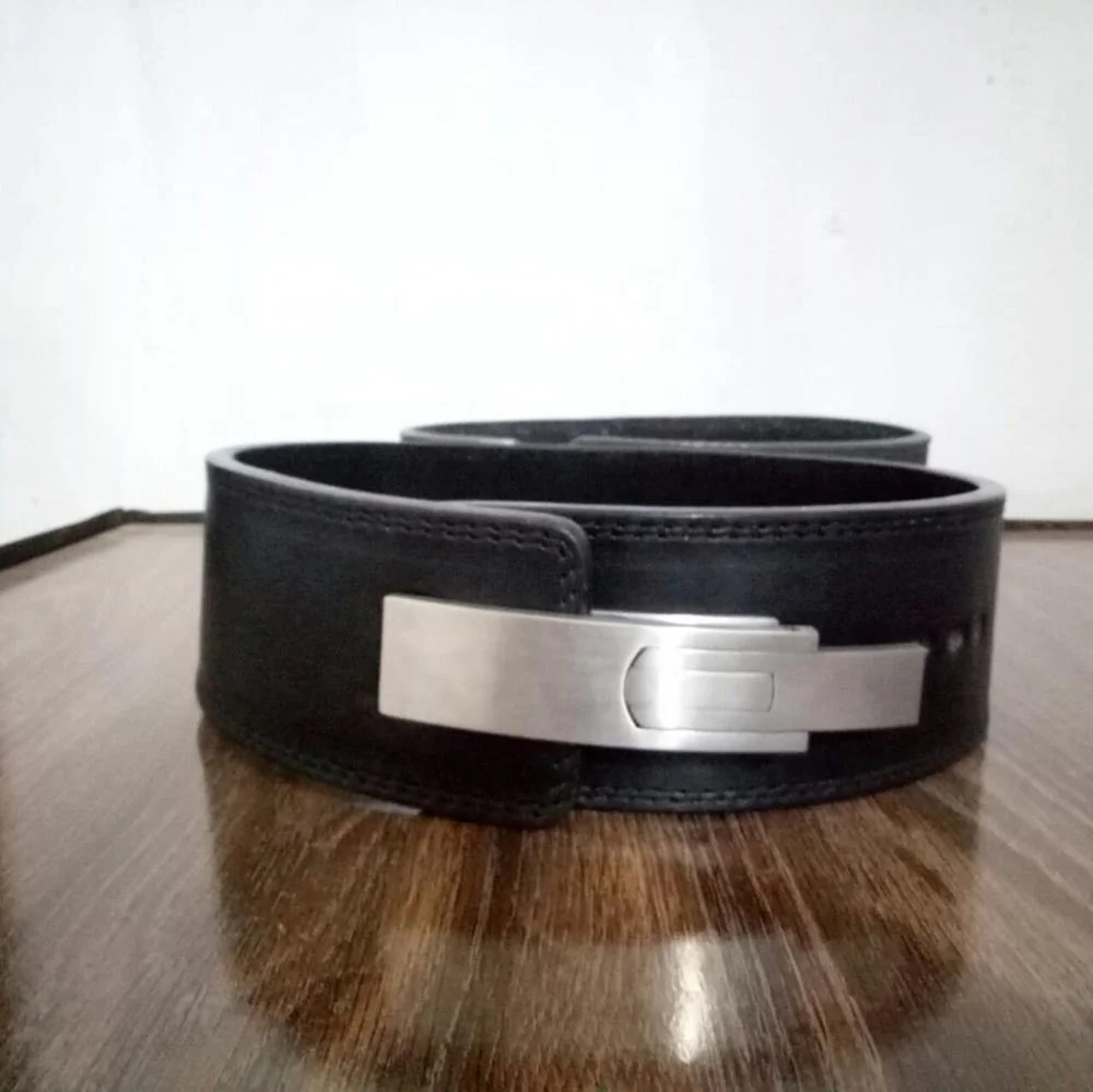 PREMIUM LEATHER POWER LIFTING / WEIGHT LIFTING LEVER BELT 10MM AND 13MM WITH STAIN LESS STEEL LEVER