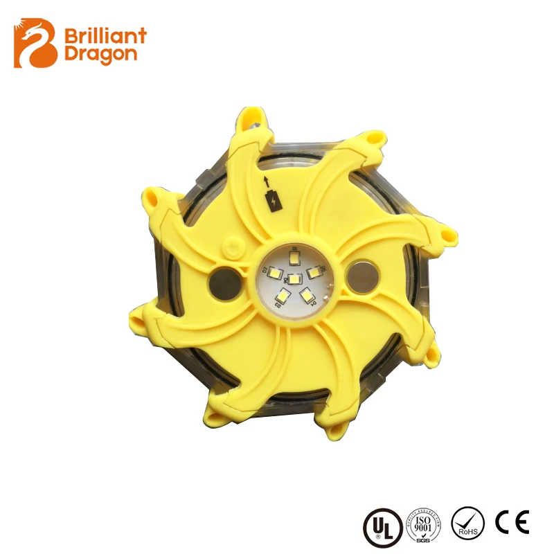 5pcs Rechargeable Road LED Flare Emergency Disc, Beacon LED Flashing Warning Light | Roadside Safety Led Light