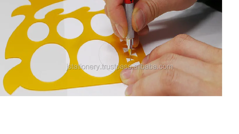 Easy to use plastic letter stencil ruler drawing template with multiple functions