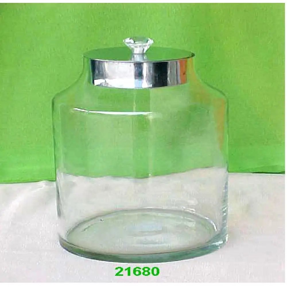 Decorative Glass Jar with Metal Lids