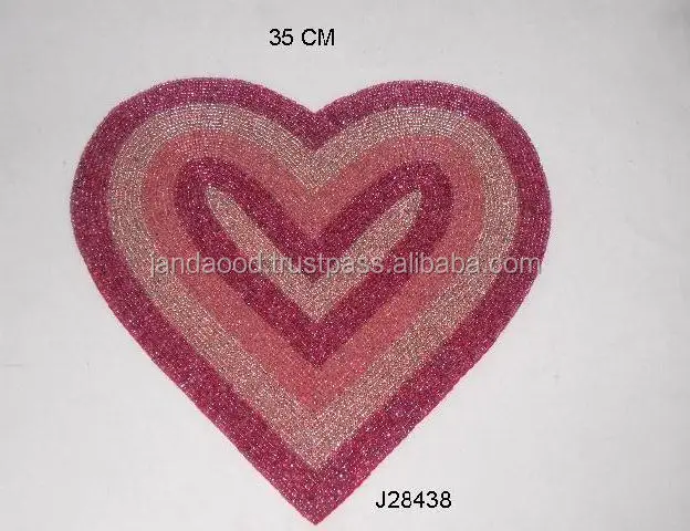 
Three tone heart shape Glass bead place mat other colours also available 