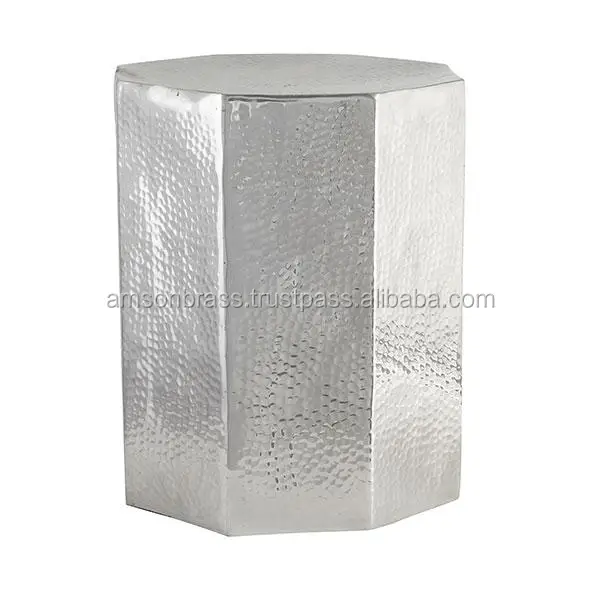 Shiny Golden Hammered Metal Bar Stool