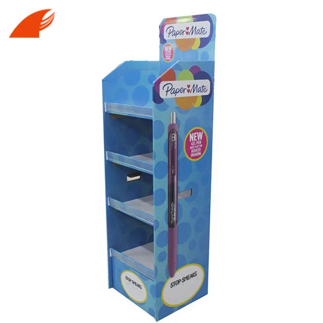 Advertising Rack/Standees Cardboard Display Supermarket Floor Display Stand For Pen