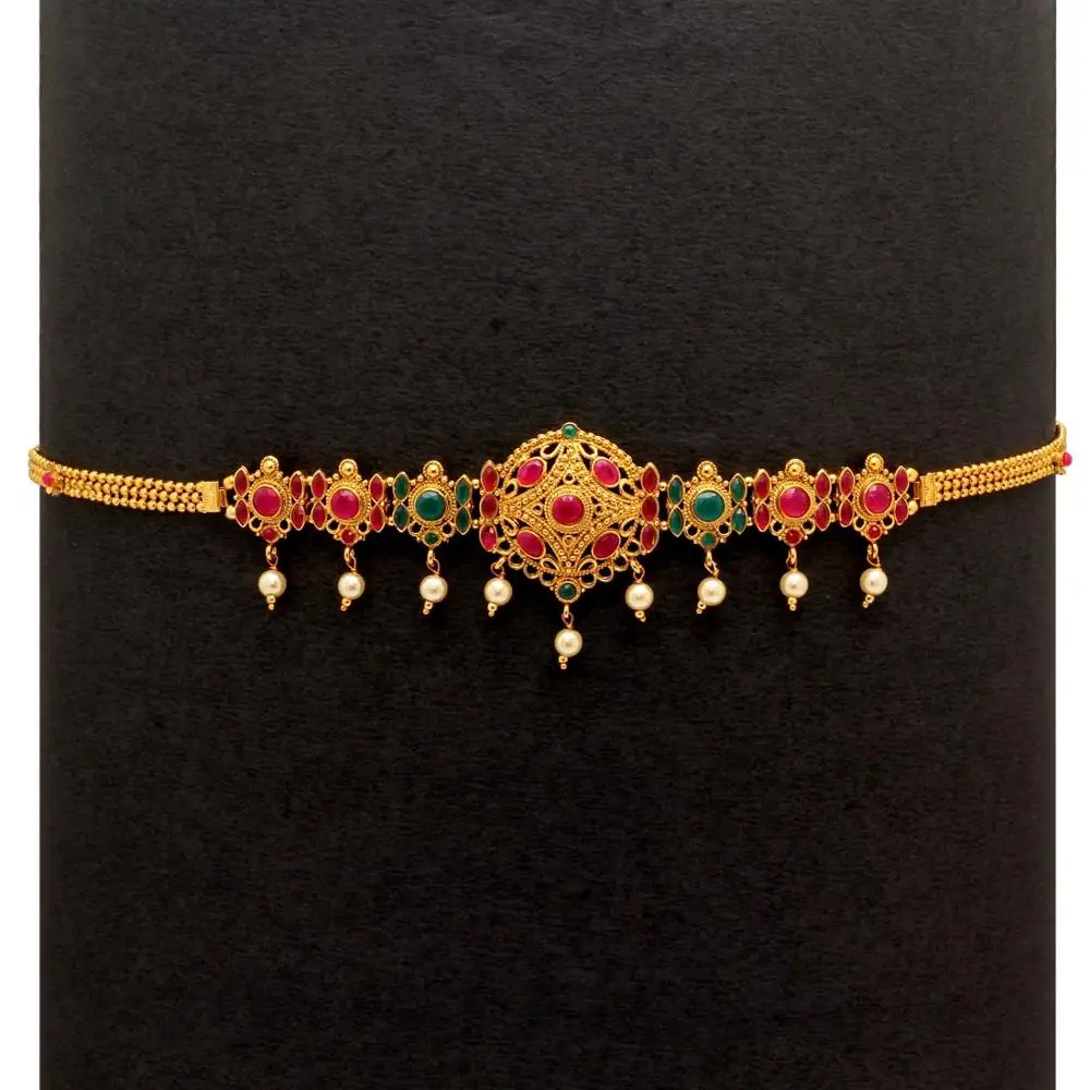 All New Maroon & Green Color Rhinestone Kamarbandh