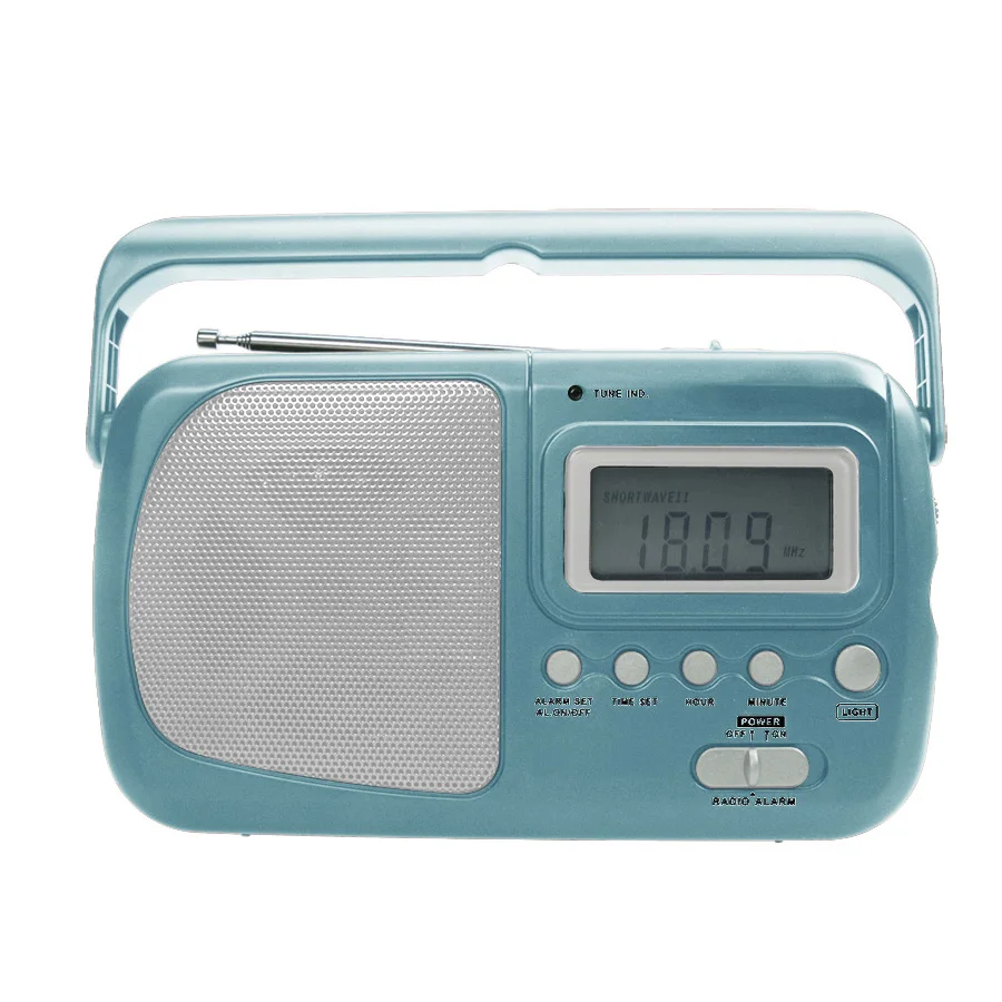 CT-2415 Easy Carrying Big LCD Clock Display With Backlight Single Alarm AM FM SW1 SW2 Multi Band Portable Alarm Clock Radio