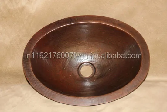Pure Copper Hand Hammered Round Bathroom Sink Counter top Wash hand basin Vessel Bowl sinks