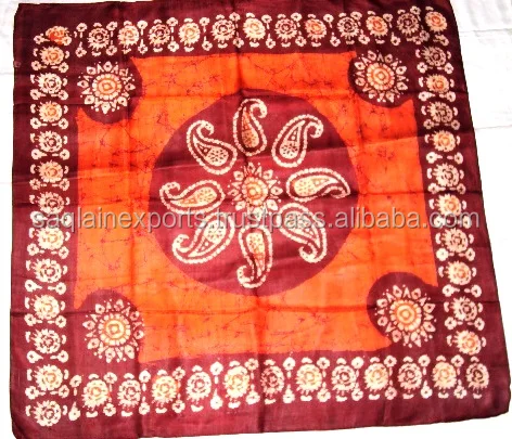 Beautiful Silk Scarves 100% Silk Square Scarf Woman Fashion Batik Print Silk Neck Wear Summer Beach Stole Square Custom Scarves