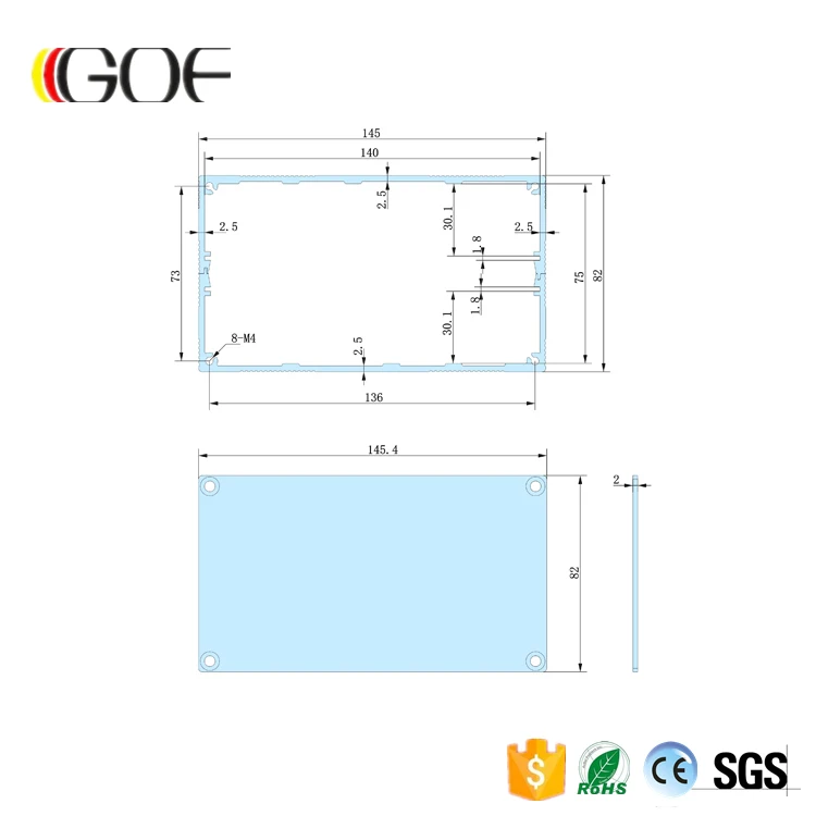 hot sales pcb power switch enclosure new arrival diy box electronics aluminum enclosure project box