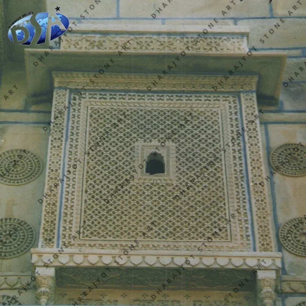 Marble Big Square Jali Pointed Arch Frame