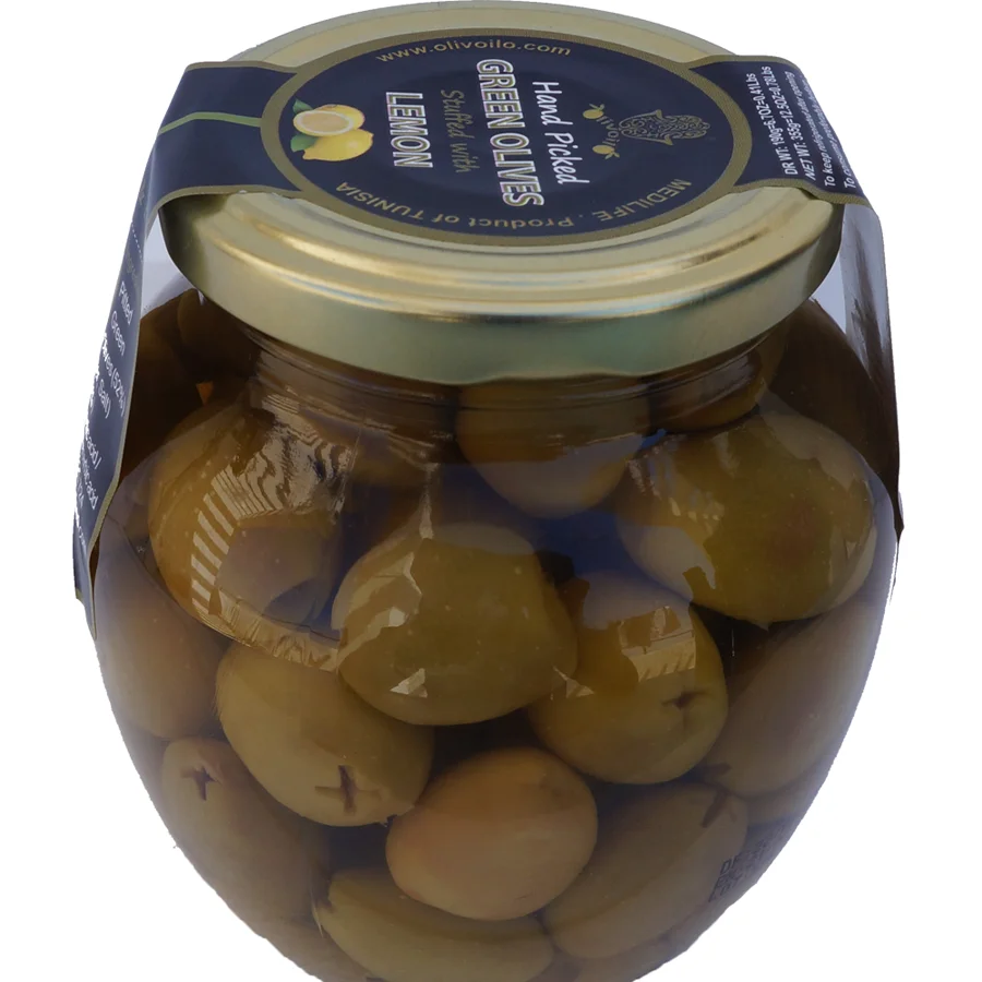 
 Оливки с начинкой из лимона, 370 мл стеклянная банка  