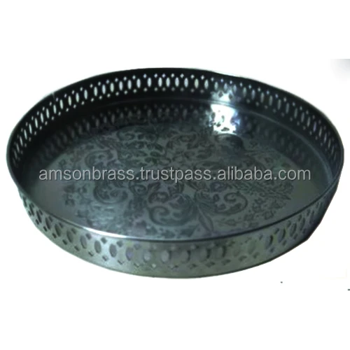 Gold Plated Designer Charger Plates For Wedding Table Dishes Plates Round Shape Plates for Dinning Decoration