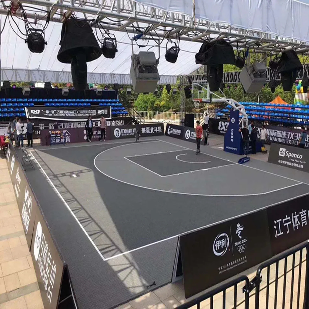 FIBA satisfied Pro modular suspended 3X3 basketball Sport Courts Tiles