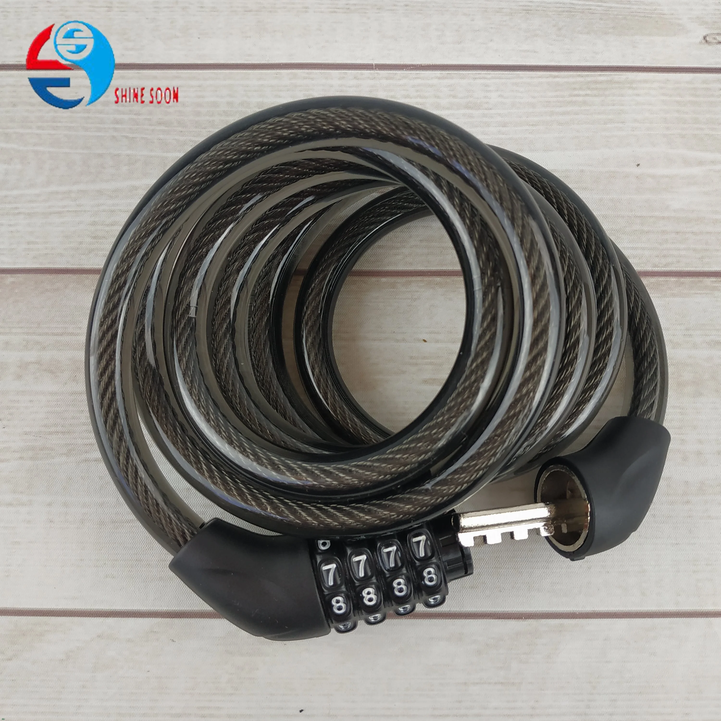 4 Numbers Combination Cable Lock High Level Anti-thief Bike Cable Lock for Bicycle for Bike Bicycle Lock with Bracket