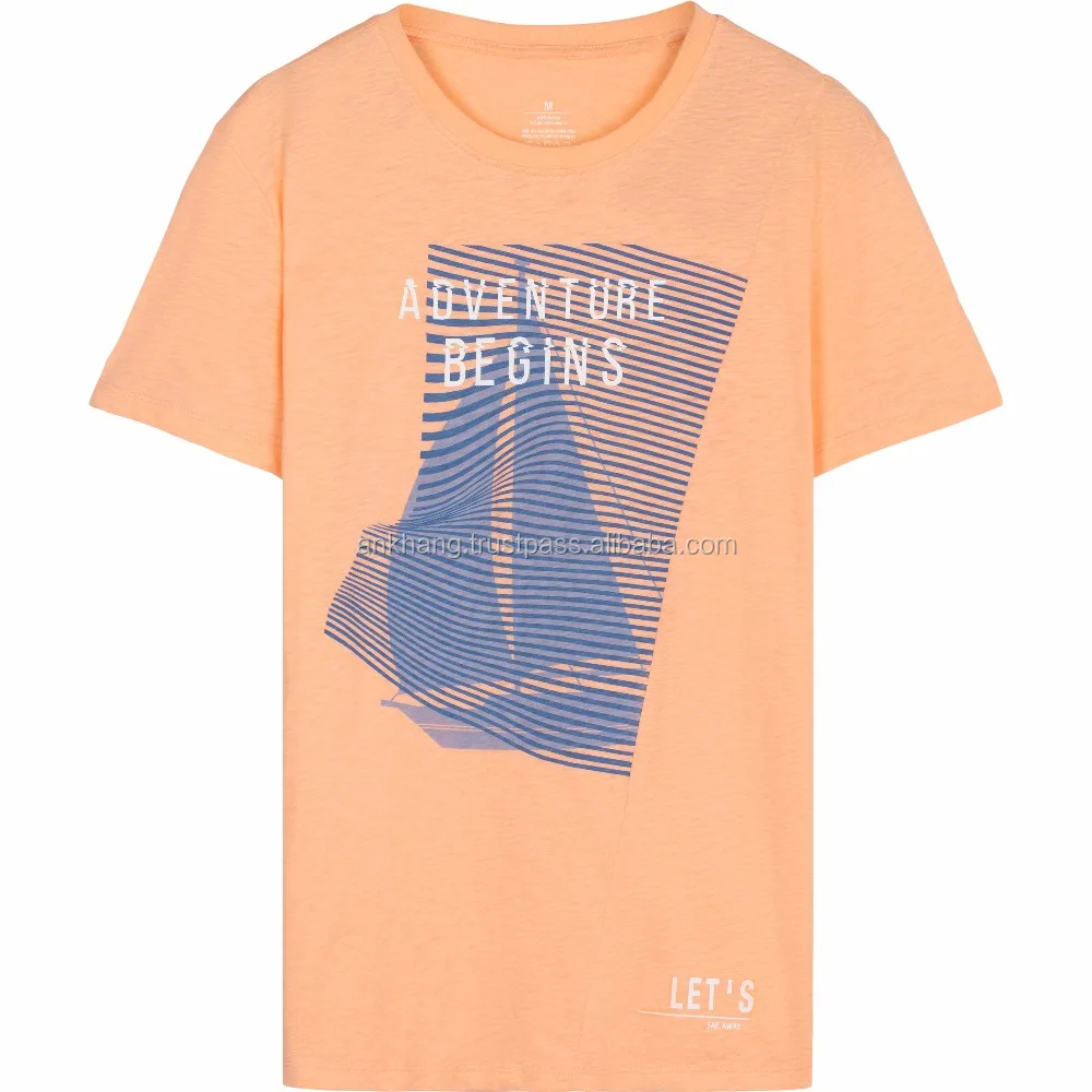 Hot design men custom printed pattern t shirt 100% cotton