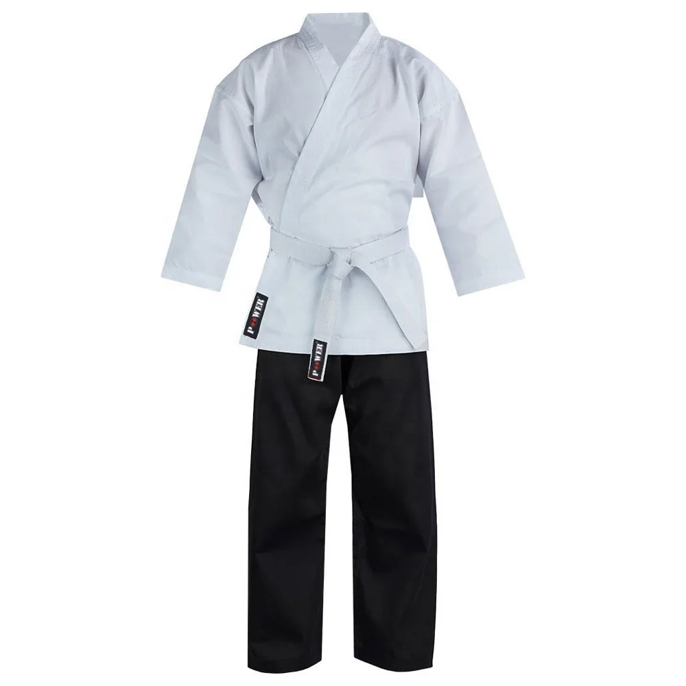 
Wholesale Martial arts Cotton/Polyester Clothes White/Black Karate Judo Taekwondo Wear Suits 