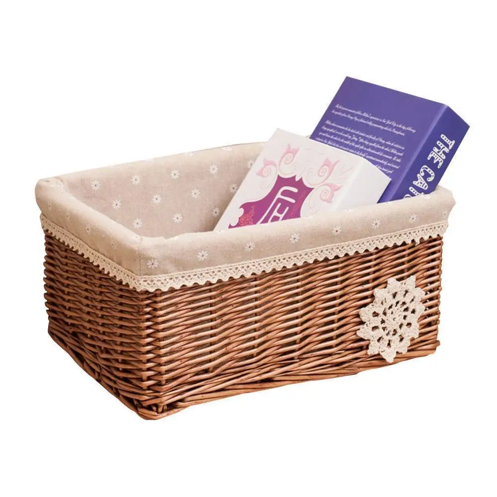 Плетеная плетеные корзинки набор коробка для хранения 23x17x12 см старинные антикварные пикника Органайзер по индивидуальному заказу из ротанга устойчивого контакта всякой всячины