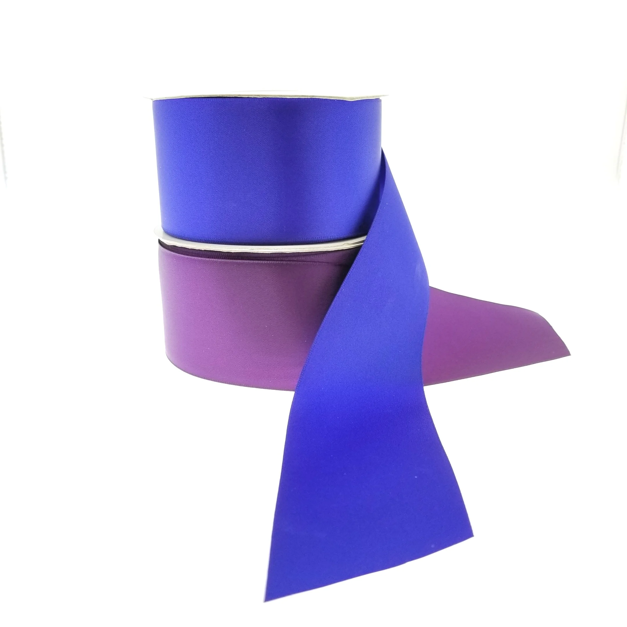 Wide 50mm 2 inch polyester single face double face satin ribbon in multi color 192 colorway