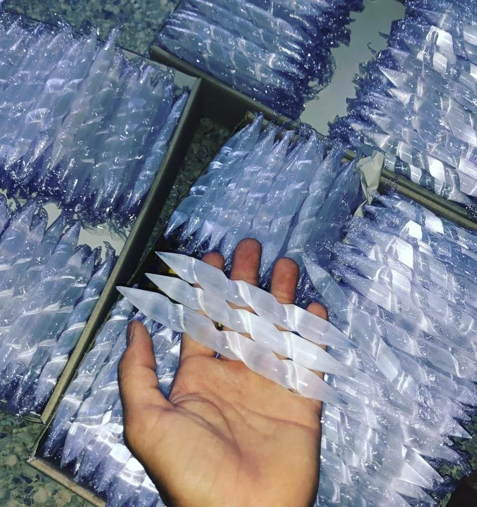 selenite wands spiral