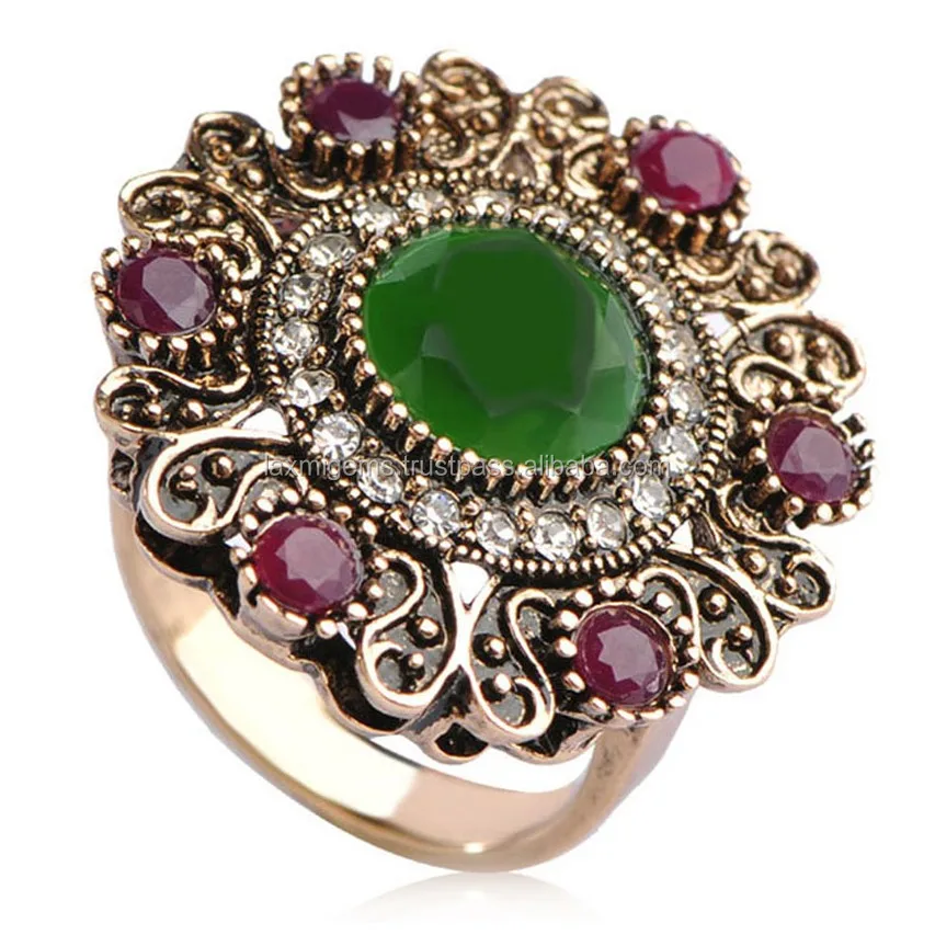 Indian 925 Sterling Silver Jewelry Wholesale Ruby Emerald Gemstone Handmade Jewelry set