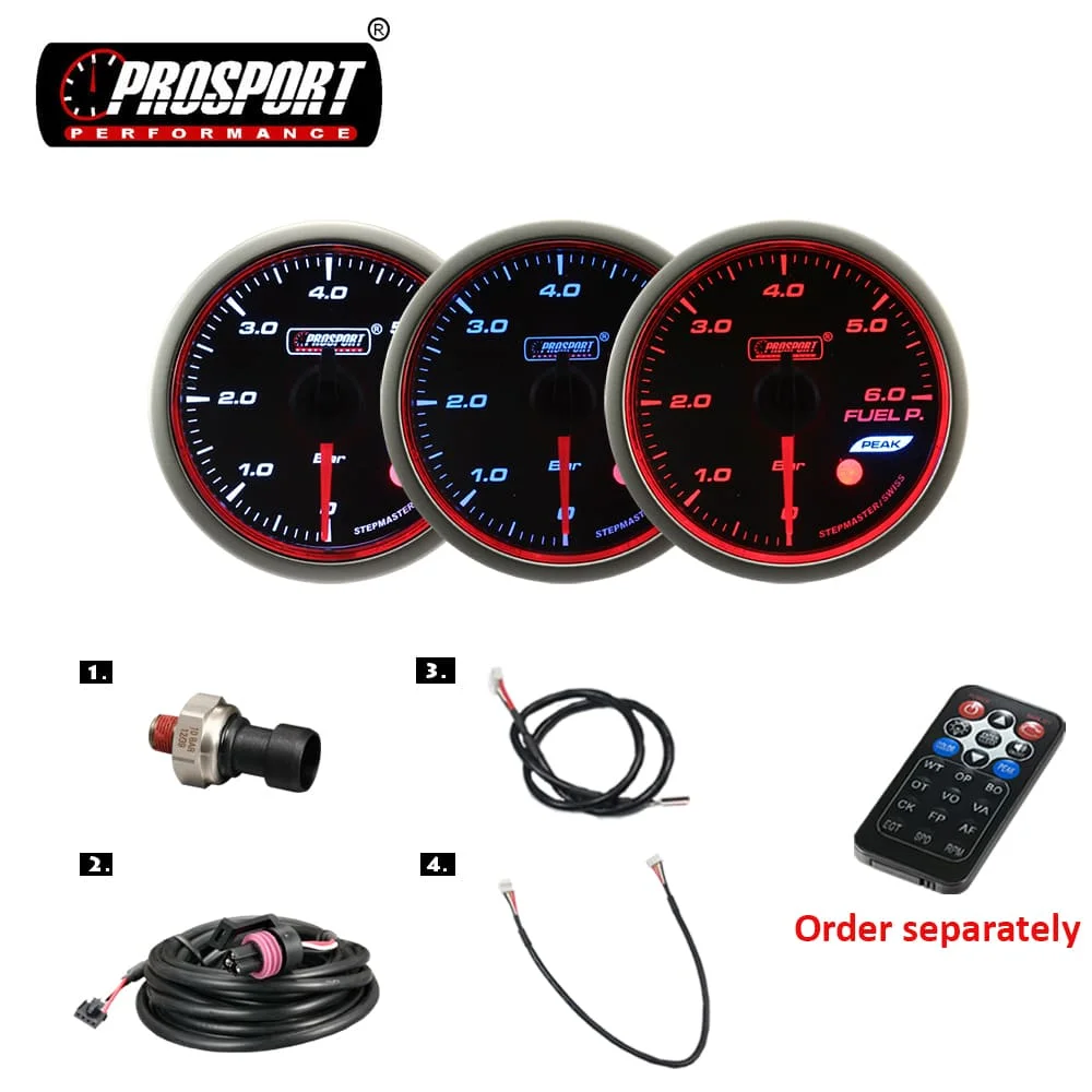 52 mm Prosport Racing bar psi Car Fuel Press Gauge for auto