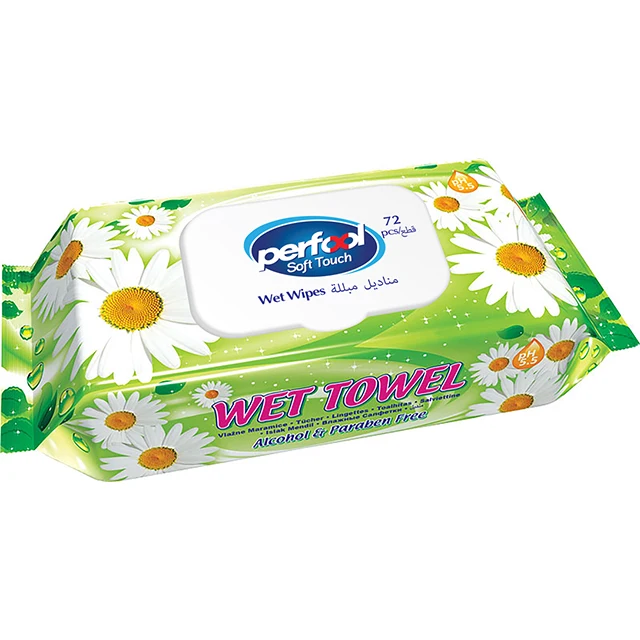 Perfool animals, chamomile,aloe vera wet wipes 72 pcs