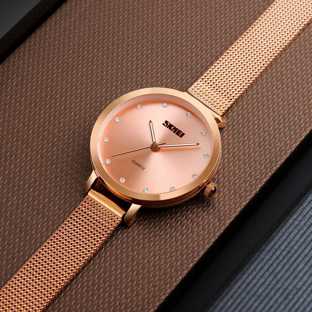 Add to CompareShare Rose gold luxury diamond inlay alloy watch women quartz stainless steel back sr626sw attractive watches