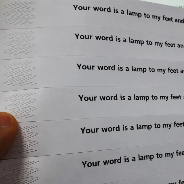 Printable TYVEK wristbands for inkjet printer