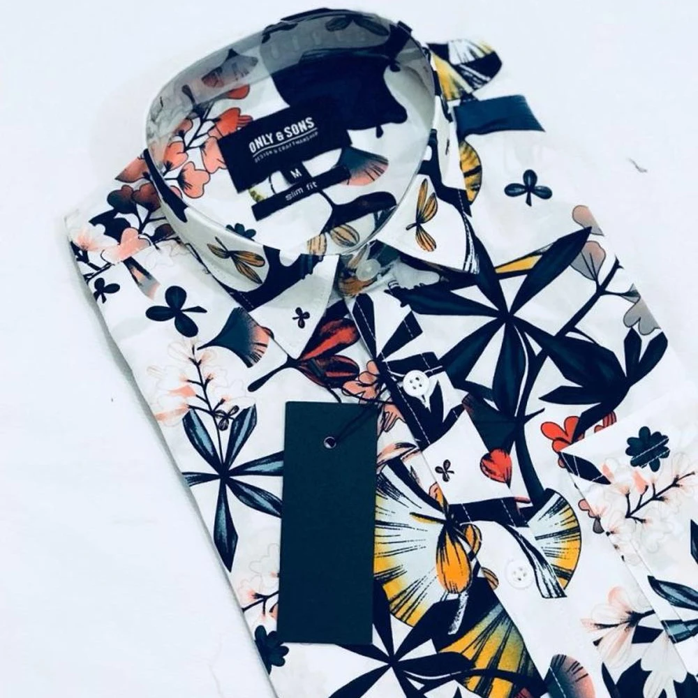 Мужская Повседневная рубашка из хлопка сезон