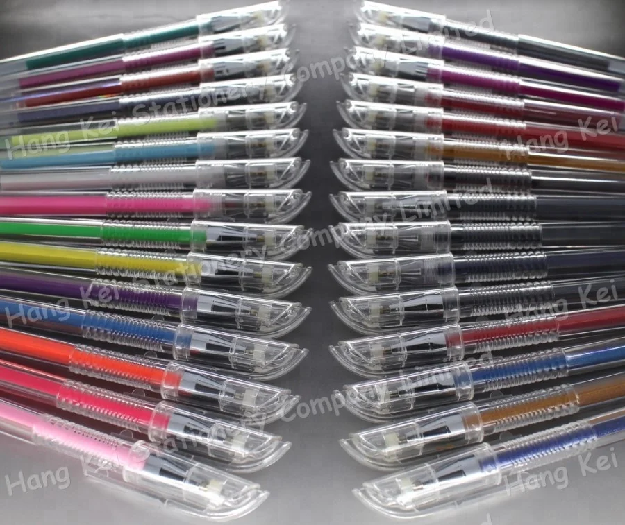 Free Samples Office and School Colorful Glitter Gel Pen Set Made of Durable Plastic