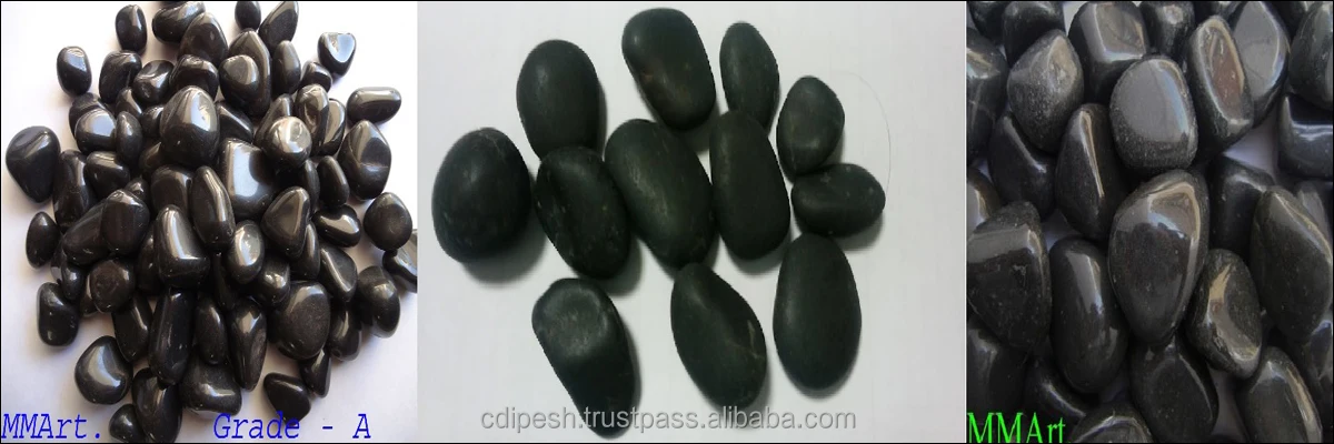river tumble stone black rough stone round smooth pebbles and gravels with bulk quantity