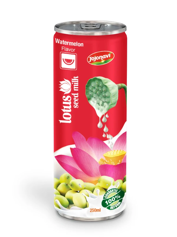 Lotus Seed Milk with Strawberry Flavour, 250ml Can, OEM ODM Wholesale Price, HALAL Beverage Manufacturer