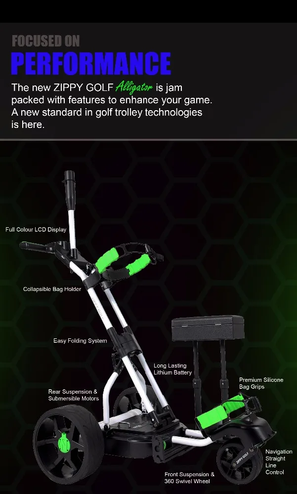 
ZIPPY GOLF worldwide manufacturing remote control golf trolley 